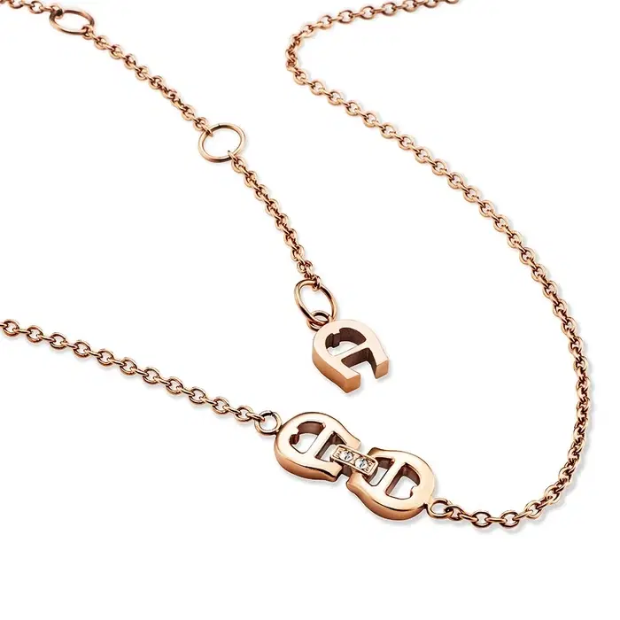 Aigner ALLEATA Ladies Rose Gold Necklace with Signature Design