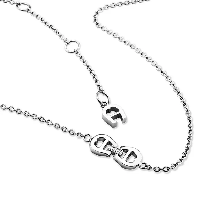 Aigner ALLEATA Ladies Silver Necklace with Signature Design