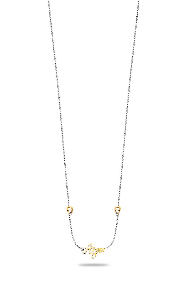 Aigner ladies short necklace silver , gold size 450+50MM