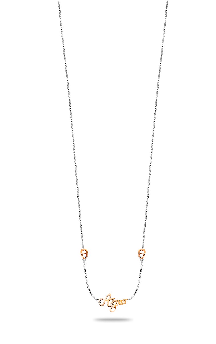 Aigner ladies short necklace silver , rose gold size 450+50MM