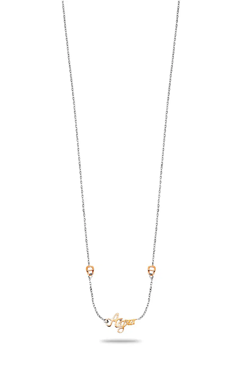 Aigner ladies short necklace silver , rose gold size 450+50MM
