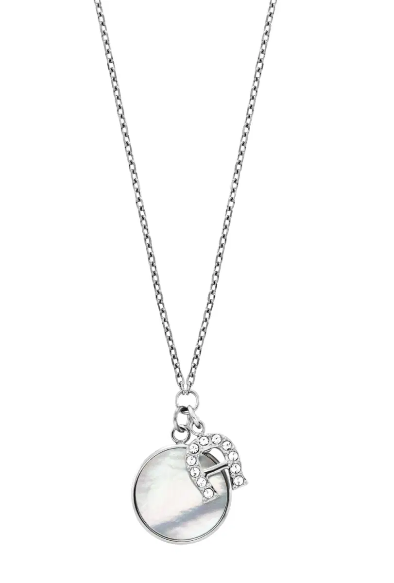 Aigner women short necklace with Pearl steel silver