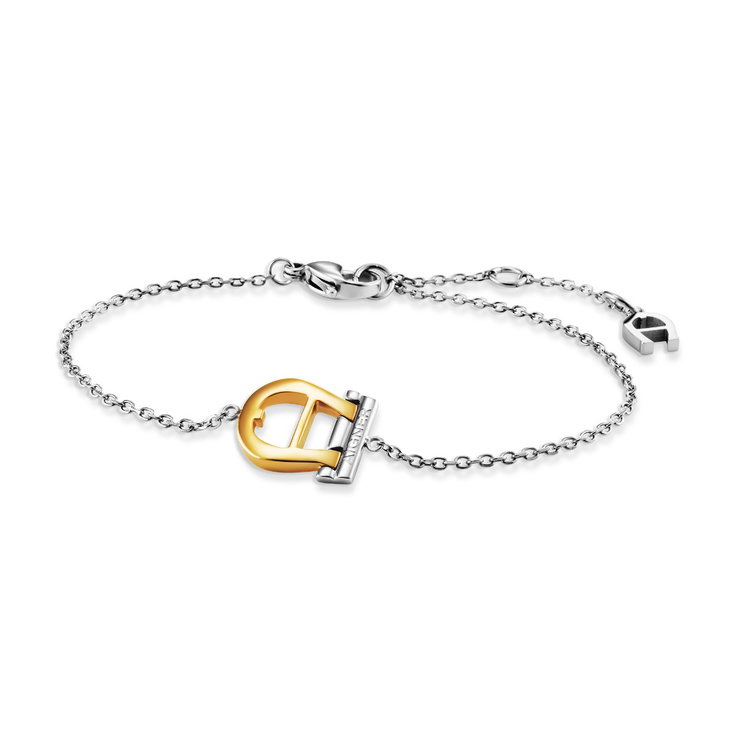 Aigner Silver and Gold Bracelet - Logo Charm