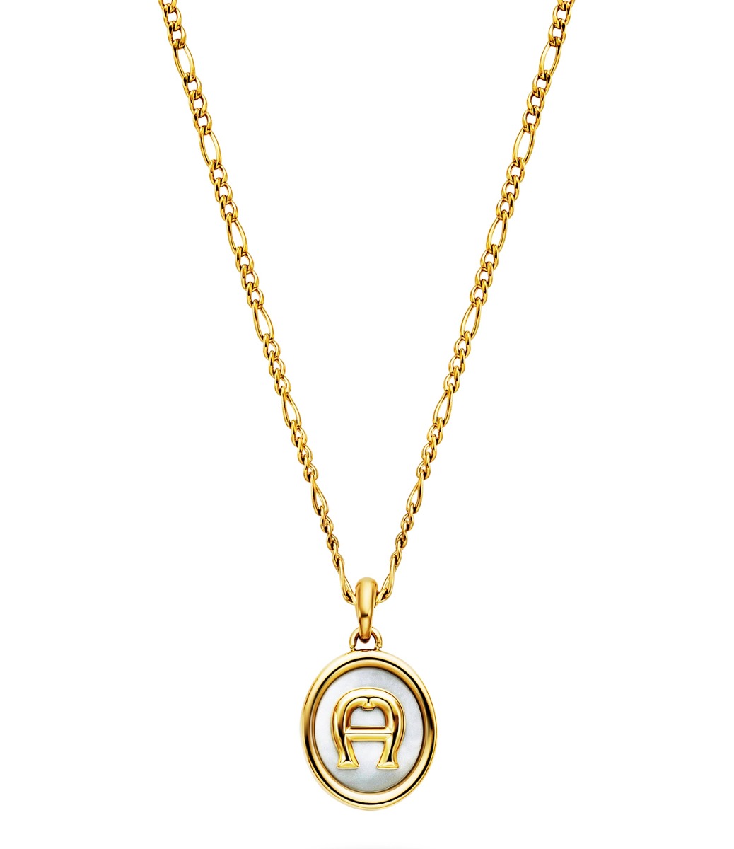 Aigner Women's Short Necklace Stainless Steel Gold with Pearls