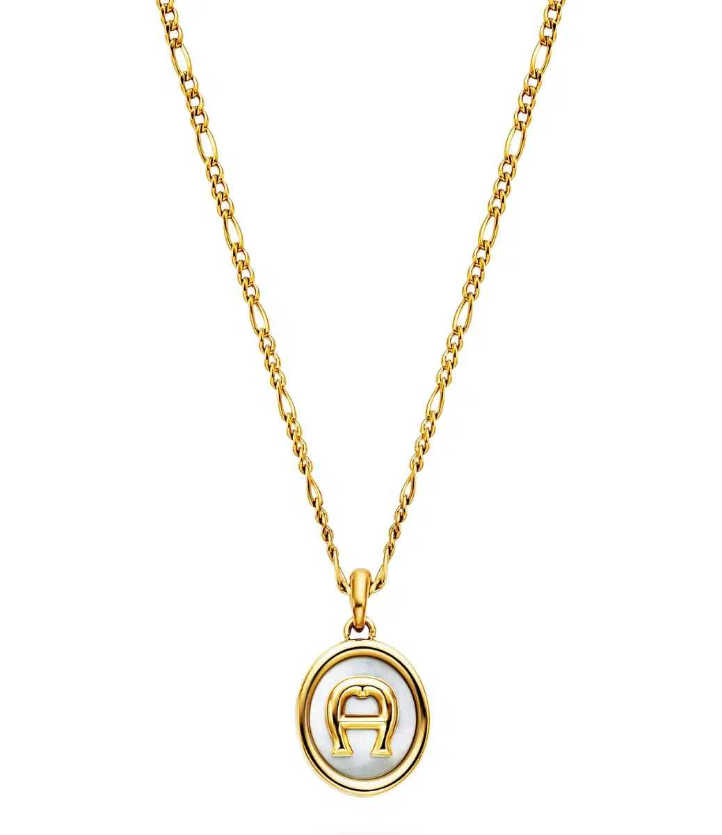 Aigner Women's Short Necklace Stainless Steel Gold with Pearls