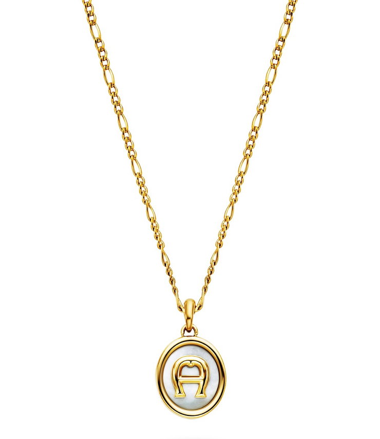 Aigner Women's Short Necklace Stainless Steel Gold with Pearls