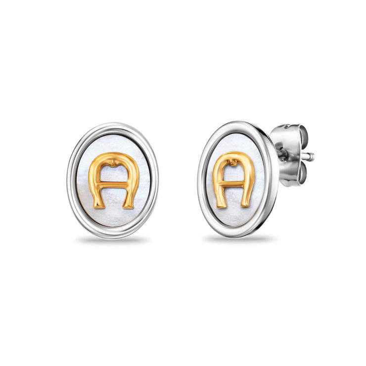 Aigner Women's Earrings – Stainless Steel Gold , Silver with Pearls