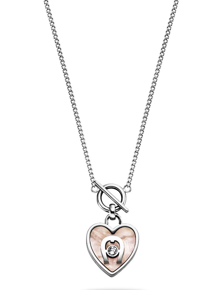 Aigner Ladies Short Necklace Steel Silver with Pearls
