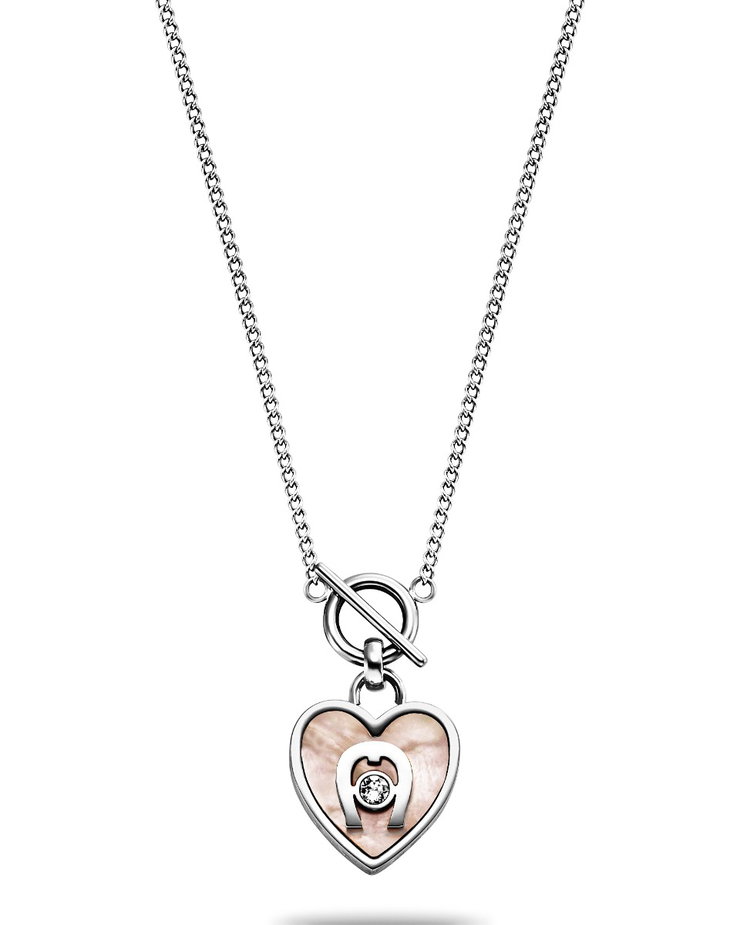 Aigner Ladies Long Necklace Steel Silver with Pearls