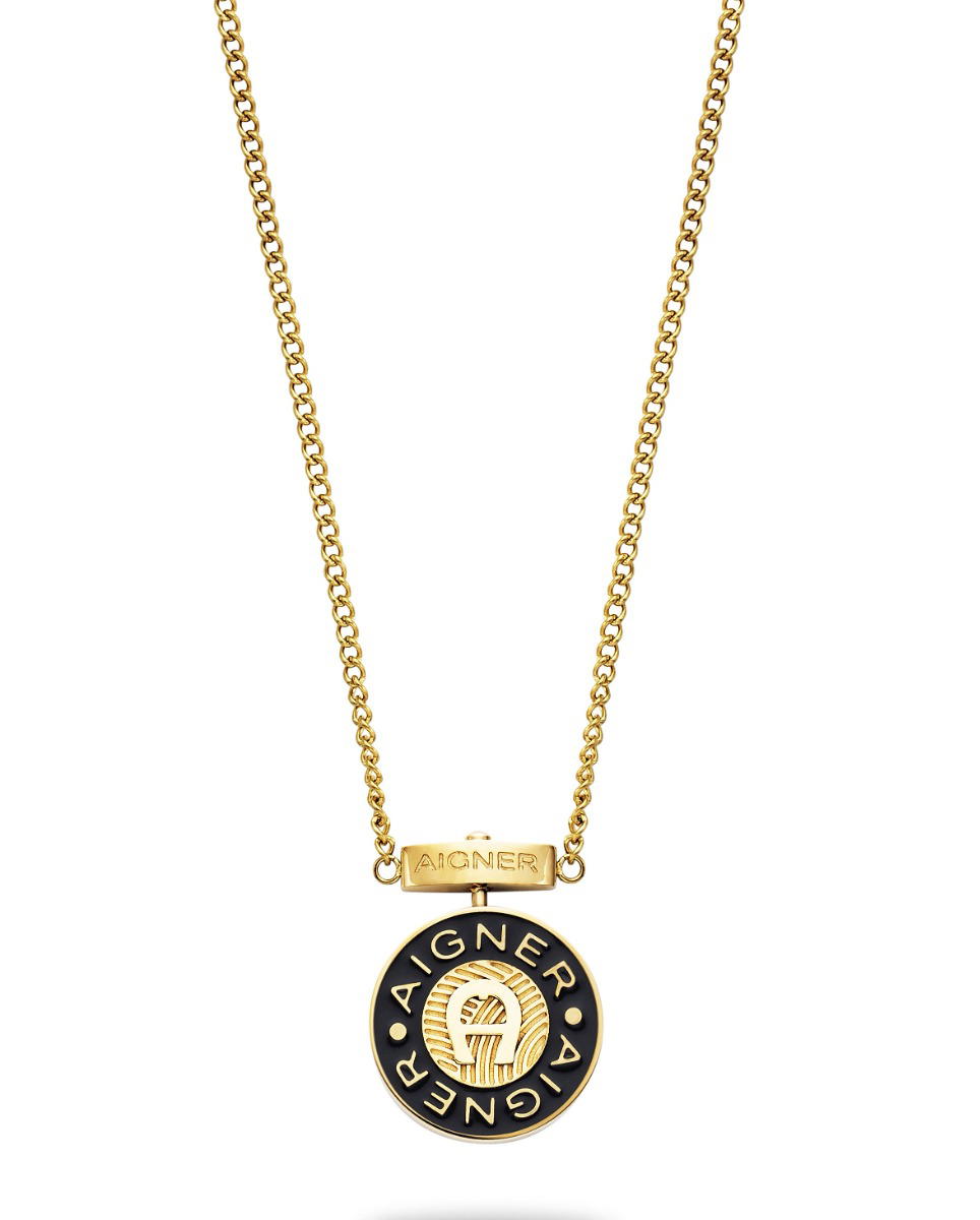Aigner Women's Short Necklace with Logo Steel Gold