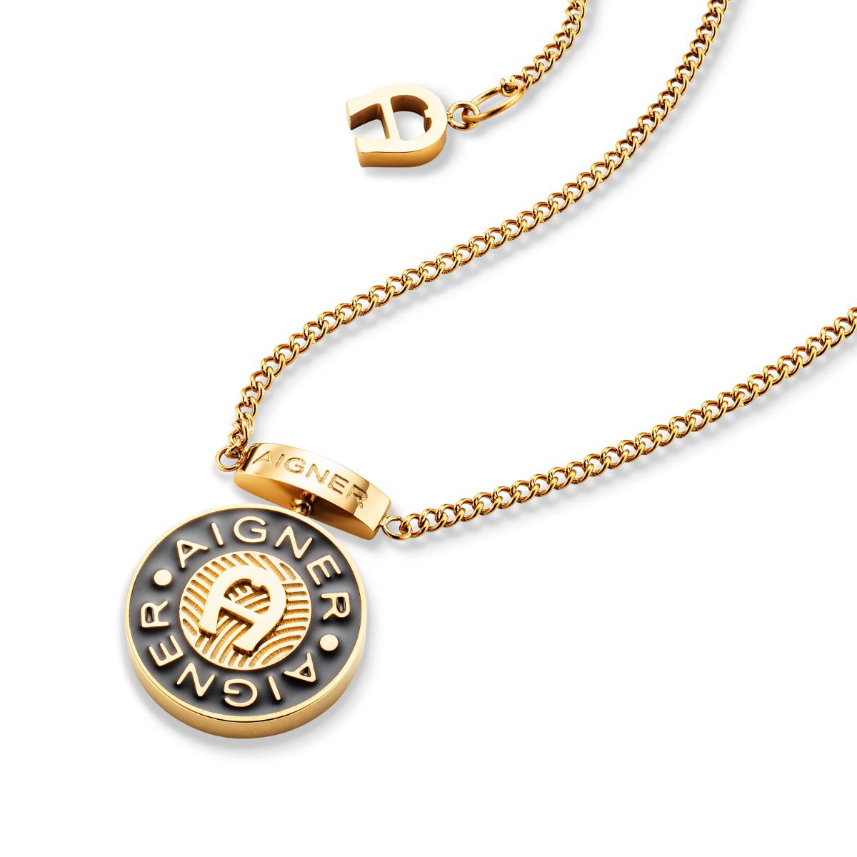 Aigner Women's Short Necklace with Logo Steel Gold