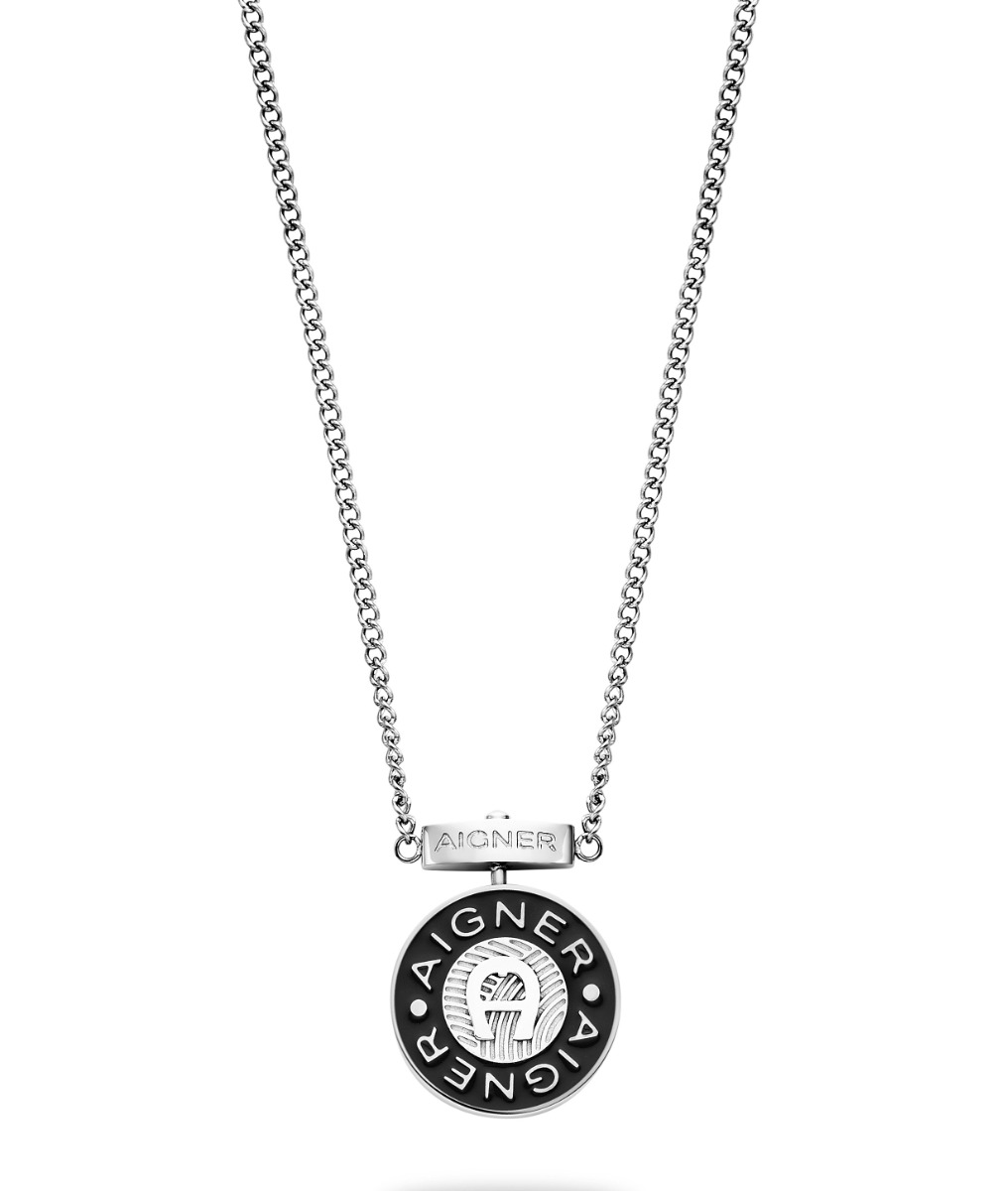 Aigner Women's Short Necklace with Logo Steel Silver