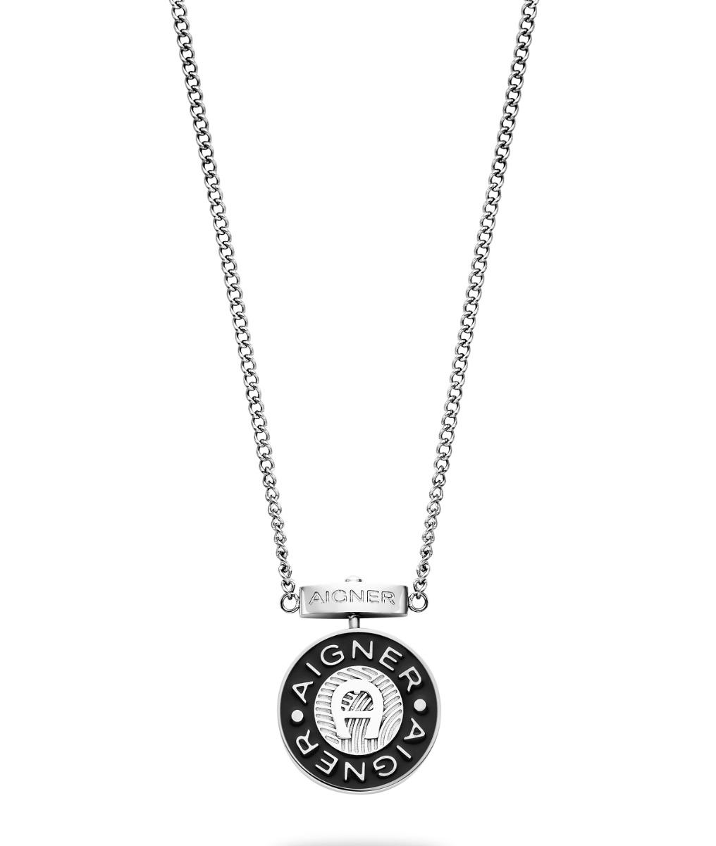 Aigner Women's Short Necklace with Logo Steel Silver