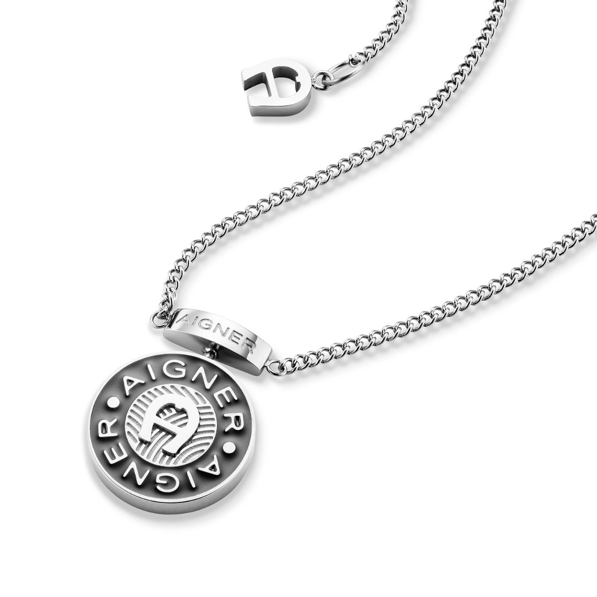 Aigner Women's Short Necklace with Logo Steel Silver