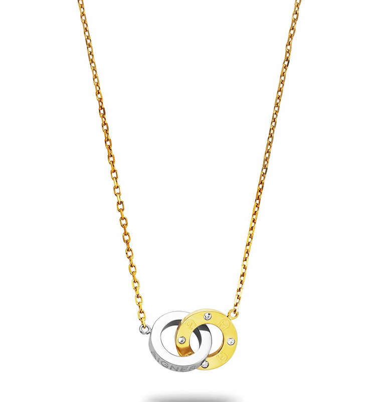 Aigner Women's Short Necklace with Pendant Steel Gold