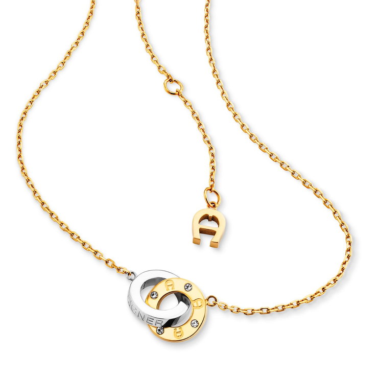 Aigner Women's Short Necklace with Pendant Steel Gold