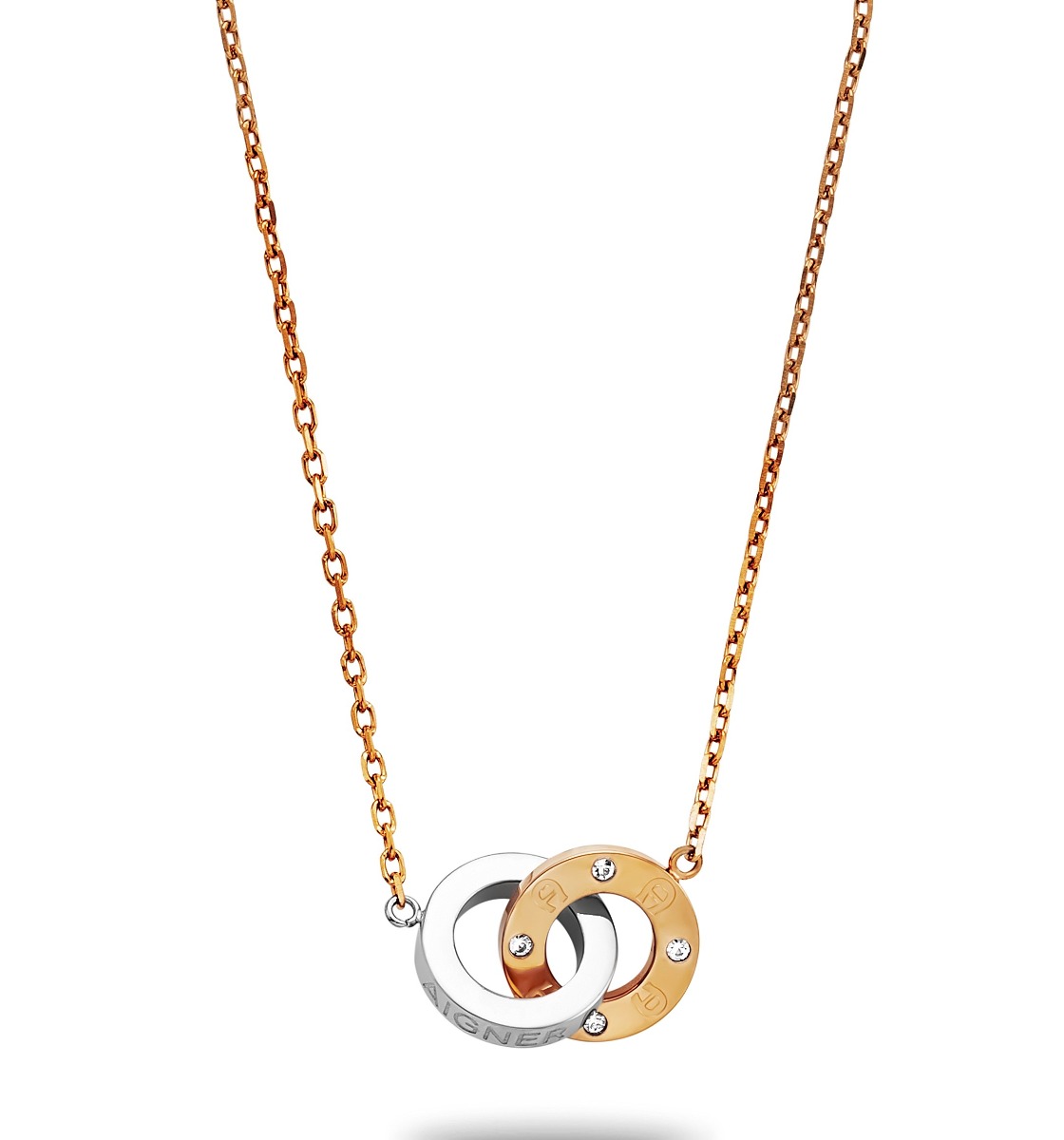 Aigner Women's Short Necklace with Pendant Steel Rose Gold 
