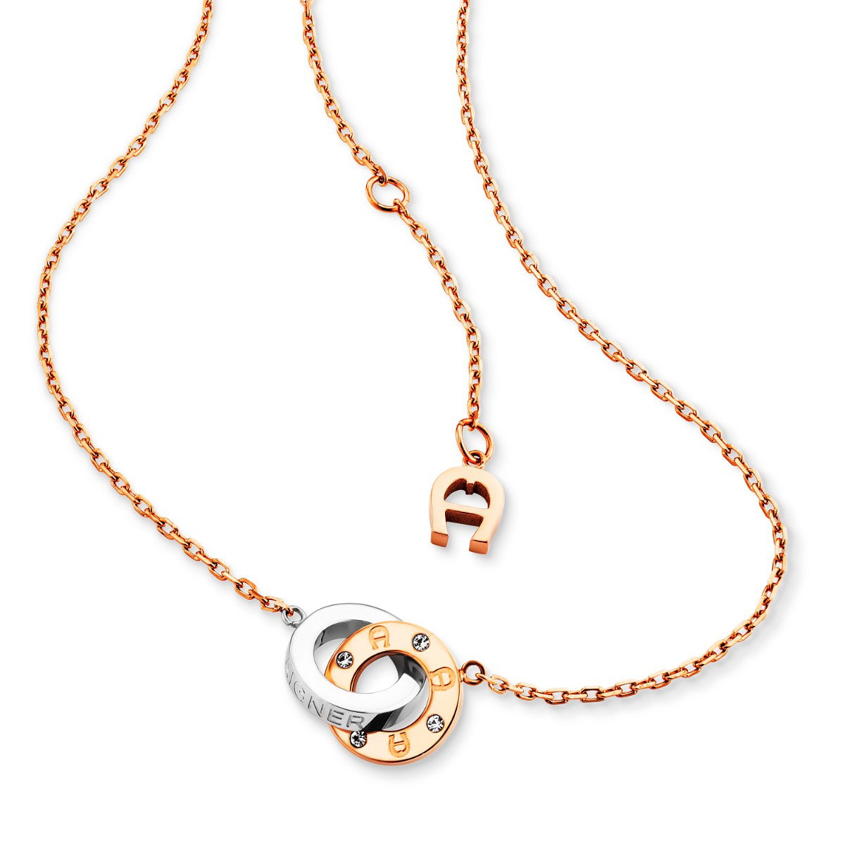 Aigner Women's Short Necklace with Pendant Steel Rose Gold 