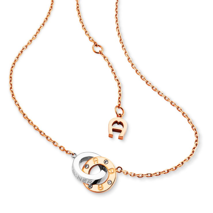 Aigner Women's Short Necklace with Pendant Steel Rose Gold