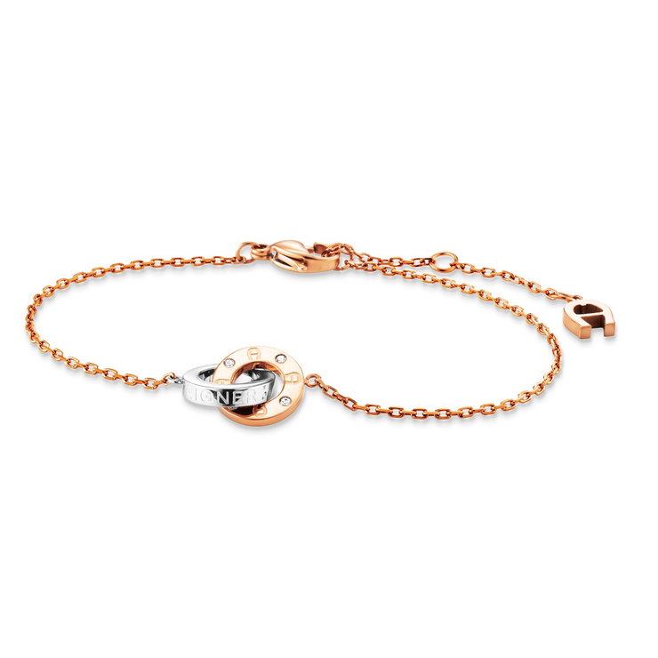 Aigner Women's Bracelet Stainless Steel Rose Gold with Crystals