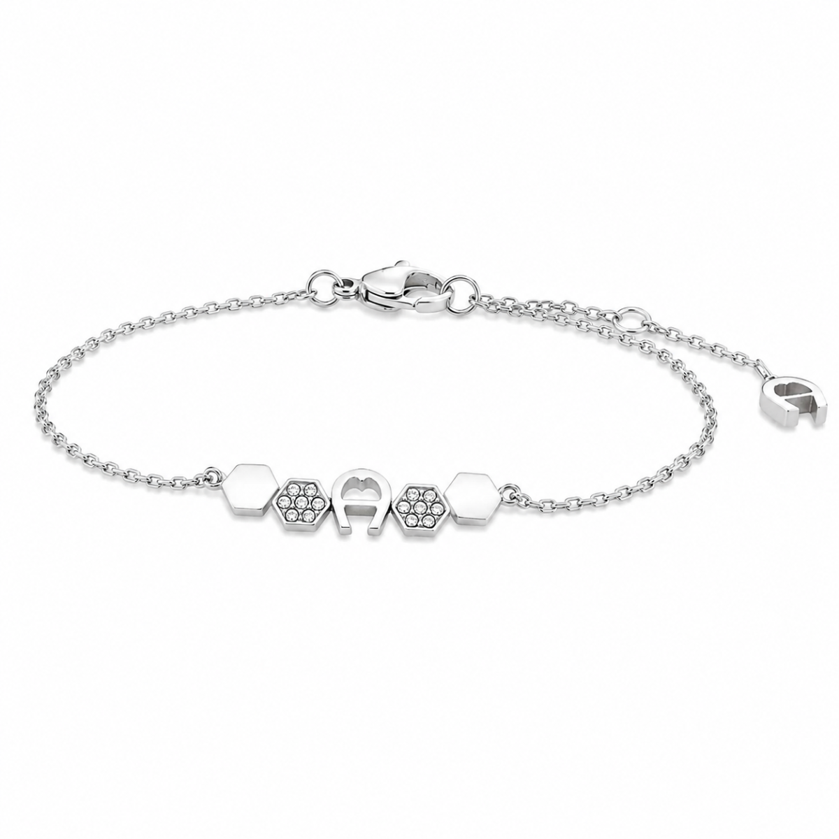 Aigner ladies bracelet with logo stainless steel silver - crystal