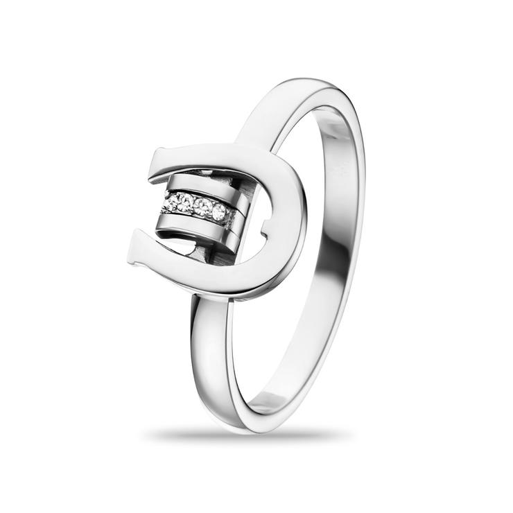 Aigner women ring stainless steel silver - crystal size 54