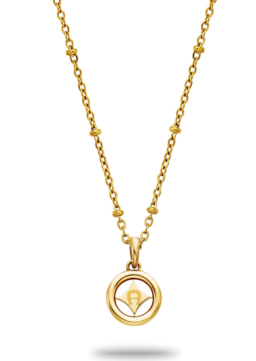 Aigner ladies round necklace stainless steel gold  