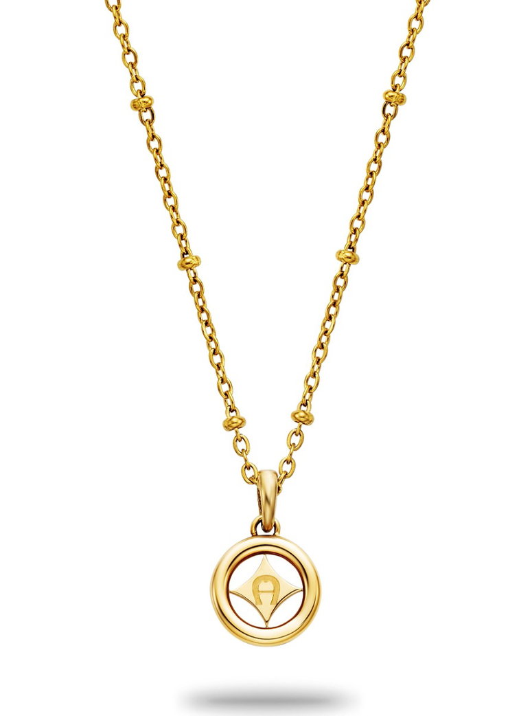 Aigner ladies round necklace stainless steel gold