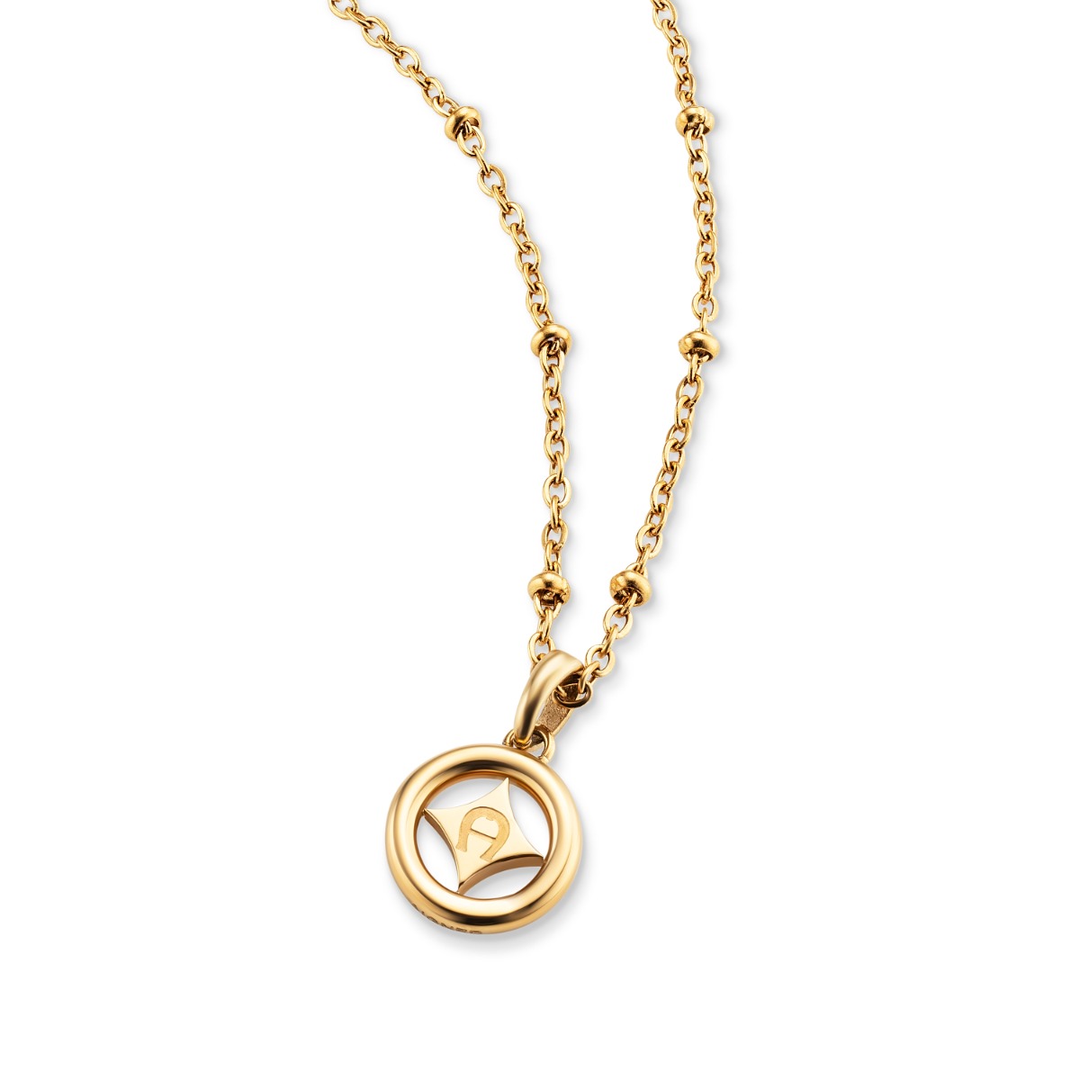 Aigner ladies round necklace stainless steel gold  