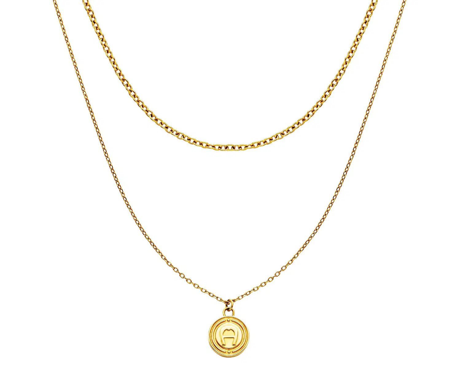 Aigner A .Logo ladies short necklace stainless steel gold