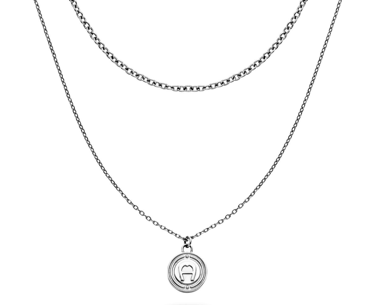 Aigner A .Logo ladies short necklace stainless steel silver