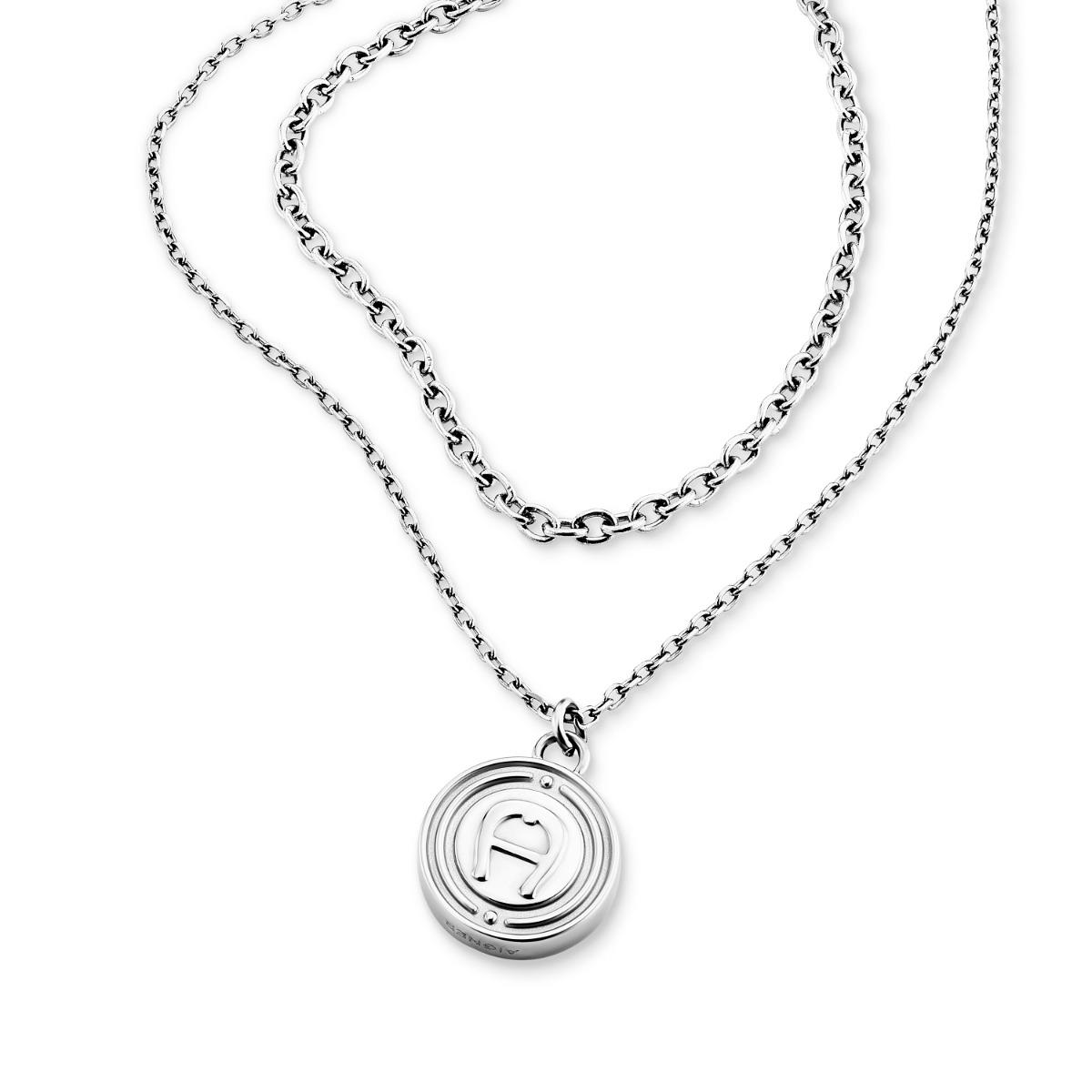 Aigner A .Logo ladies short necklace stainless steel silver