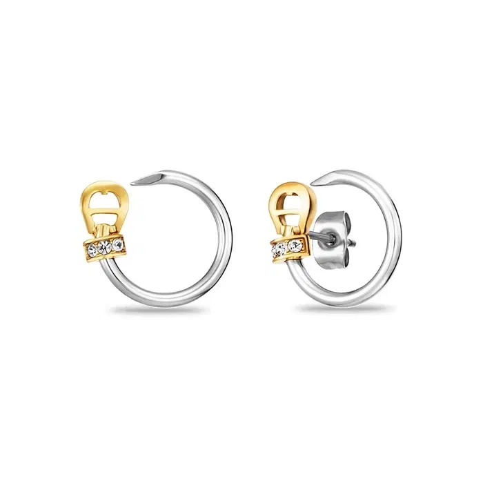 Aigner MATILDA Ladies Silver and Gold Earrings with Crystal Detail