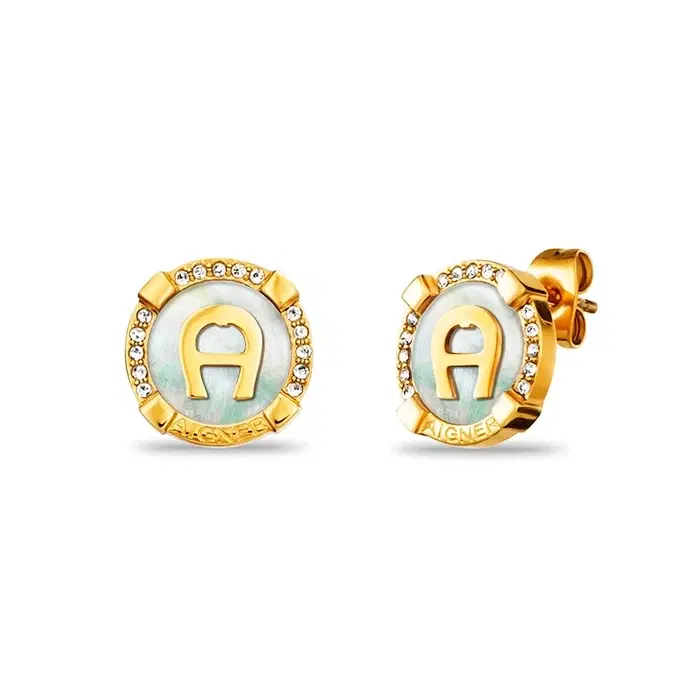 Aigner MARINA Earrings for Women Gold Tone with Logo