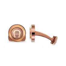 Aigner Rose Gold Cufflinks with Engraved Monogram