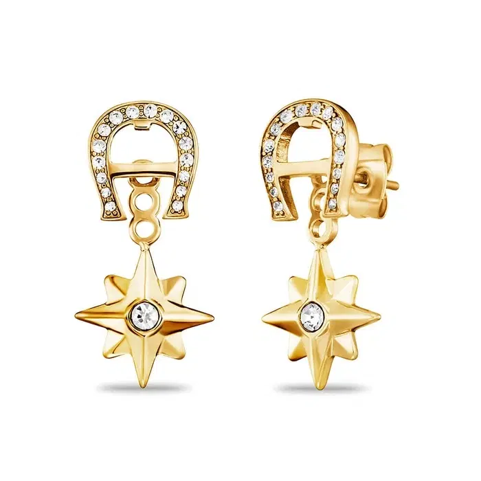 Aigner Celestina Ladies Earrings Gold Plated Star Drop 