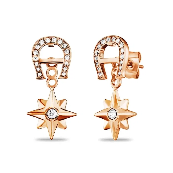 Aigner Celestina Ladies Earrings Rose Gold Plated Star Drop