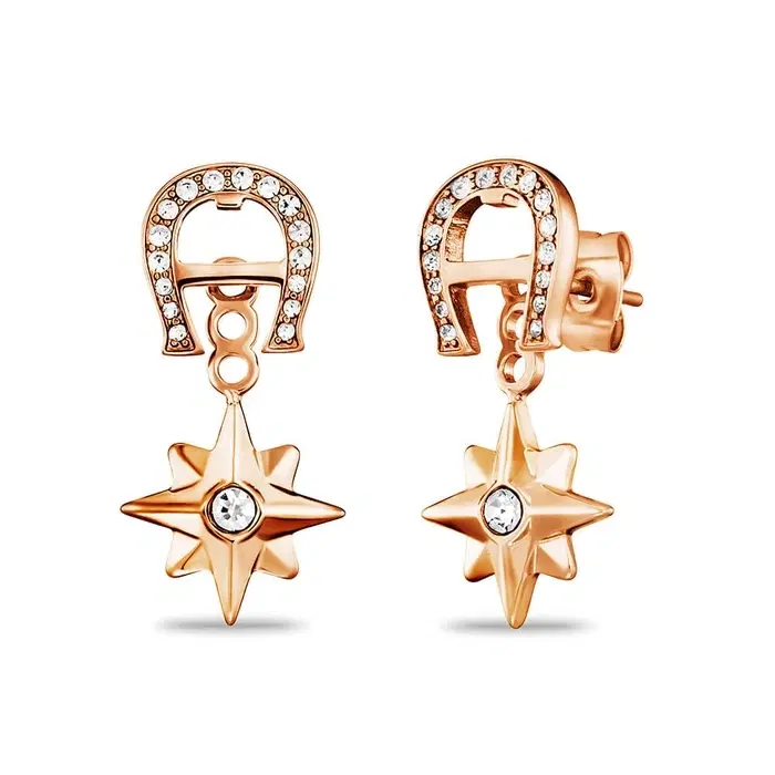 Aigner Celestina Ladies Earrings Rose Gold Plated Star Drop