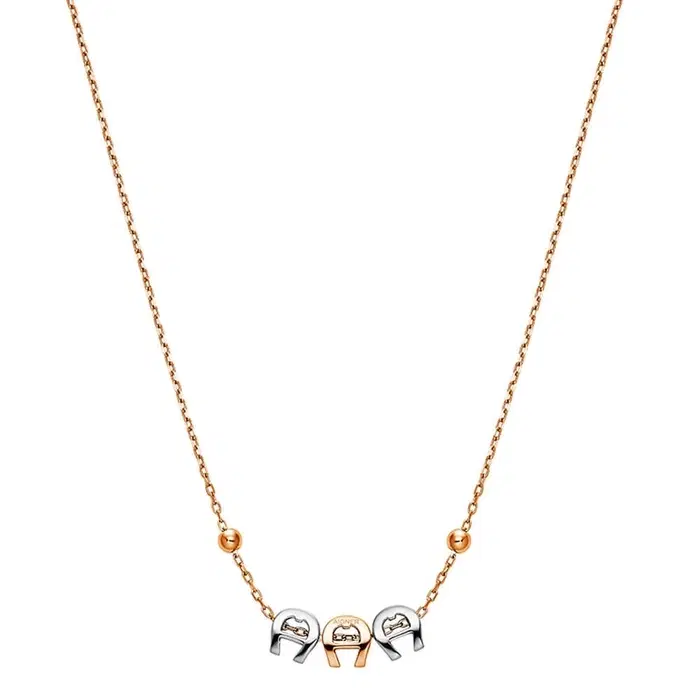 Aigner Tripolina Ladies Long Necklace Rose Gold & Silver 