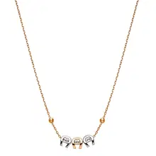 Aigner Tripolina Ladies Long Necklace Rose Gold & Silver 