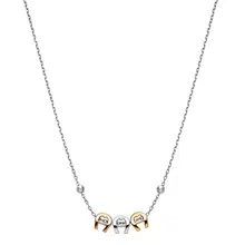 Aigner Tripolina Ladies Long Necklace Silver & Gold Rose
