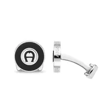 Aigner Black and Silver Men Cufflinks 
