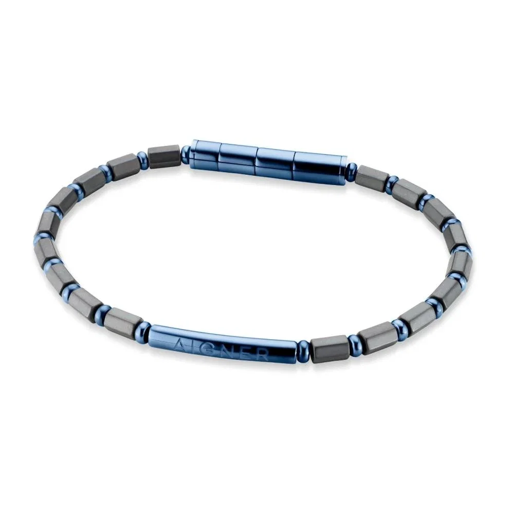 Aigner VITTORIO Blue Silver Men Bracelet