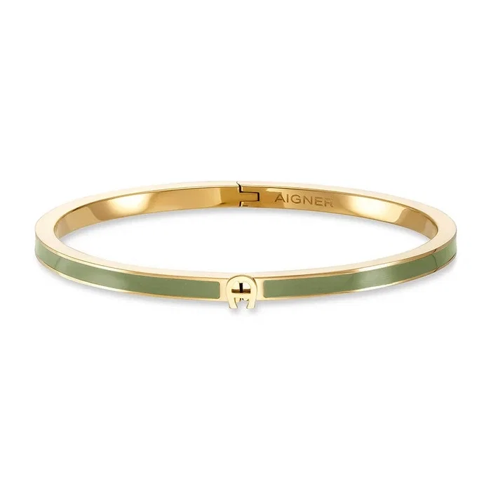 Aigner GIA Gold Green Ladies Large Bangle