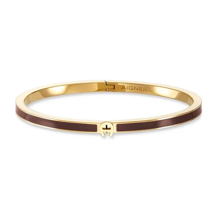 Aigner GIA Gold Brown Ladies Small Bangle