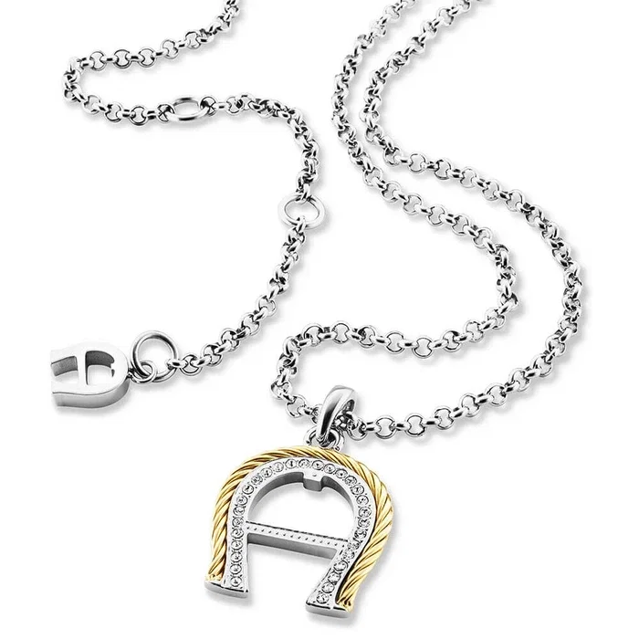 Aigner Luna Short Necklace Silver and Gold Women