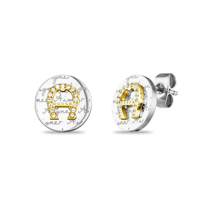 Aigner Elisa Ladies Earrings Silver and Gold Women