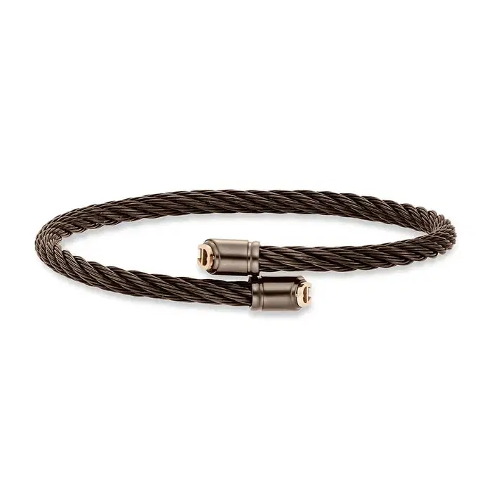 Aigner IGNAZIO Bracelet for Men in Brown Steel Cable