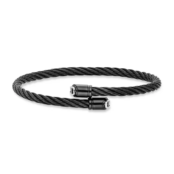 Aigner IGNAZIO Bracelet for Men in Black Steel Cable