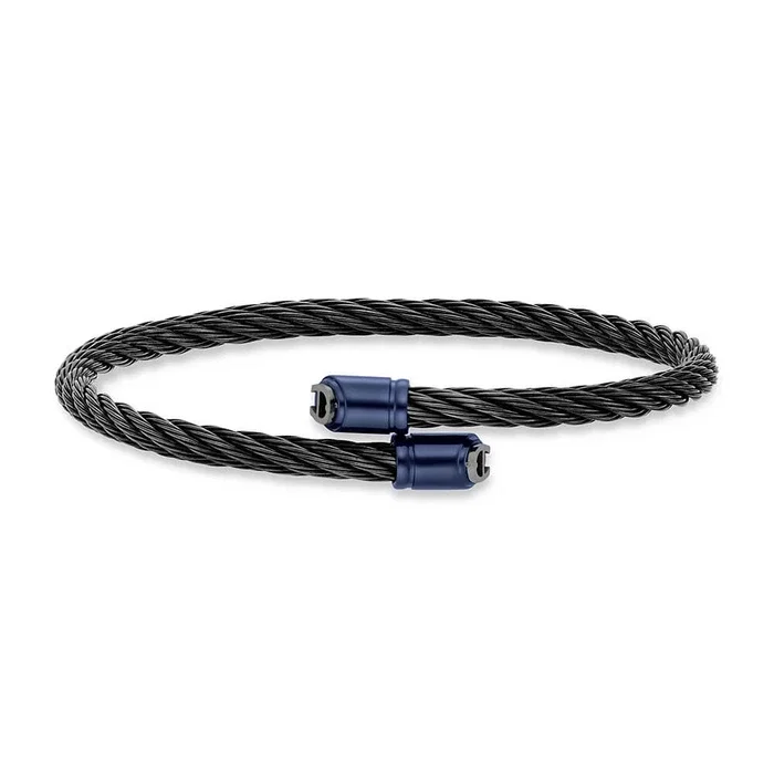 Aigner IGNAZIO Bracelet for Men in Black Cable - Blue Steel